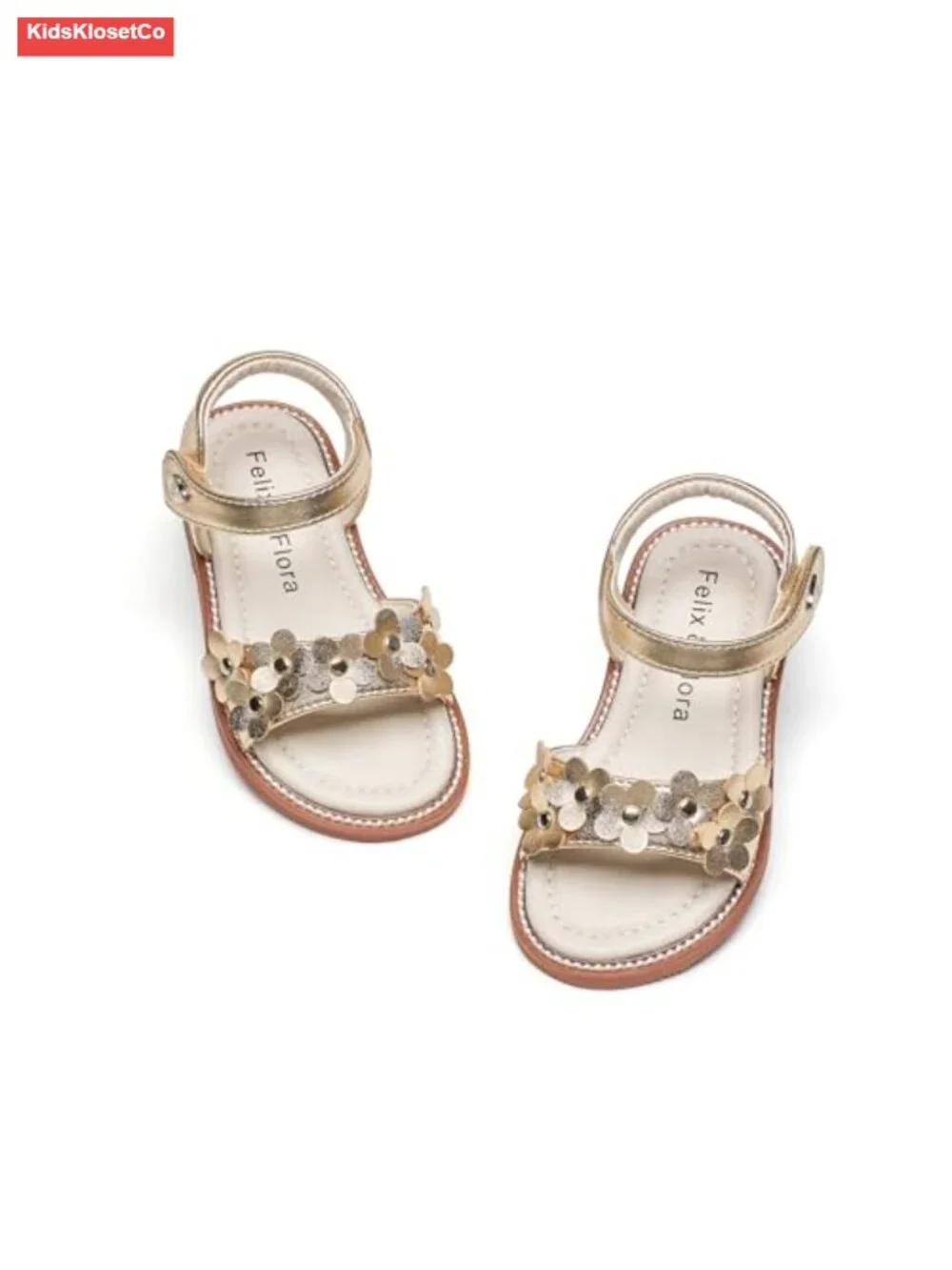 Toddler Girl Sandals - Lightweight Open Toe Flats with Hook & Loop Closure