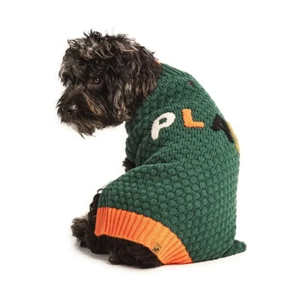 Colorful Dog Sweater NWT Hotel Doggy PLAY Honeycomb Green Size Medium 13