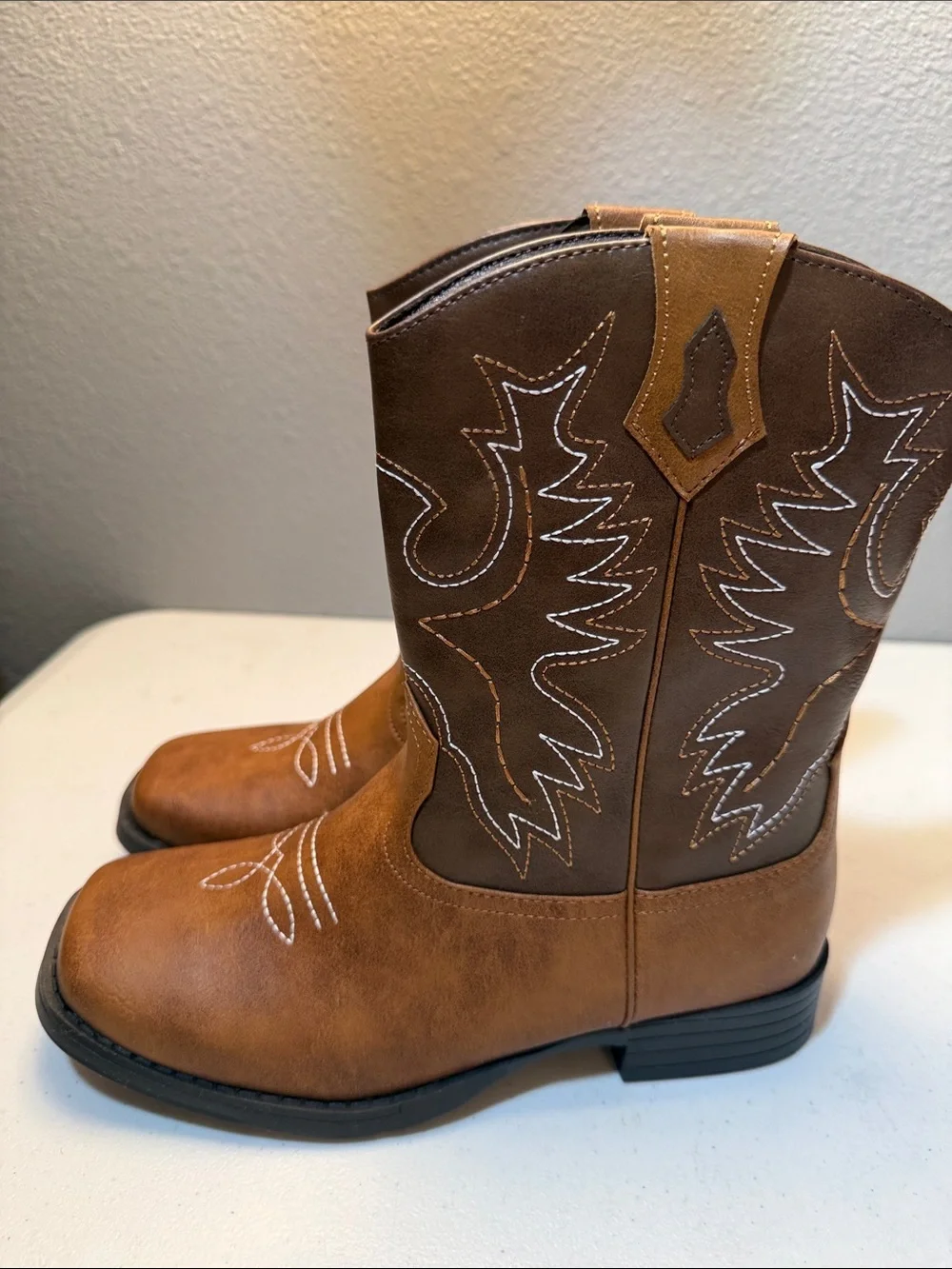 wonder nation Brown Youth Western Cowboy Boots