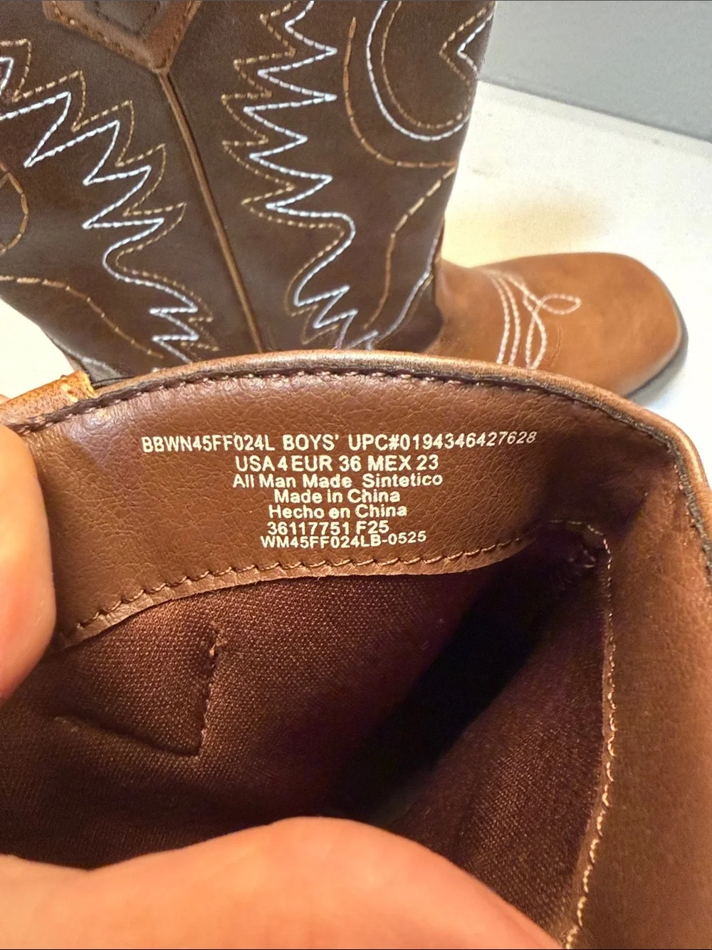wonder nation Brown Youth Western Cowboy Boots