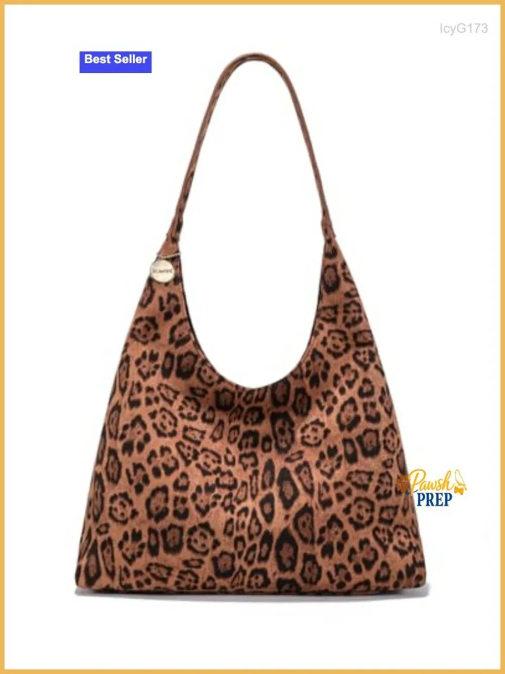 Faux Suede Leopard Print Slouchy Hobo Shoulder Tote Bag Large Work Purse