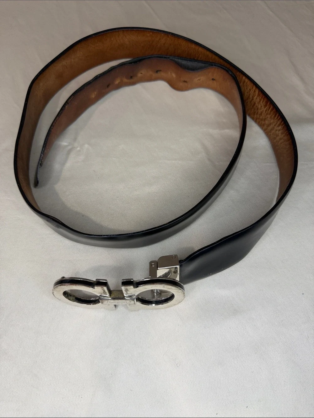 Salvatore Ferragamo polished silver