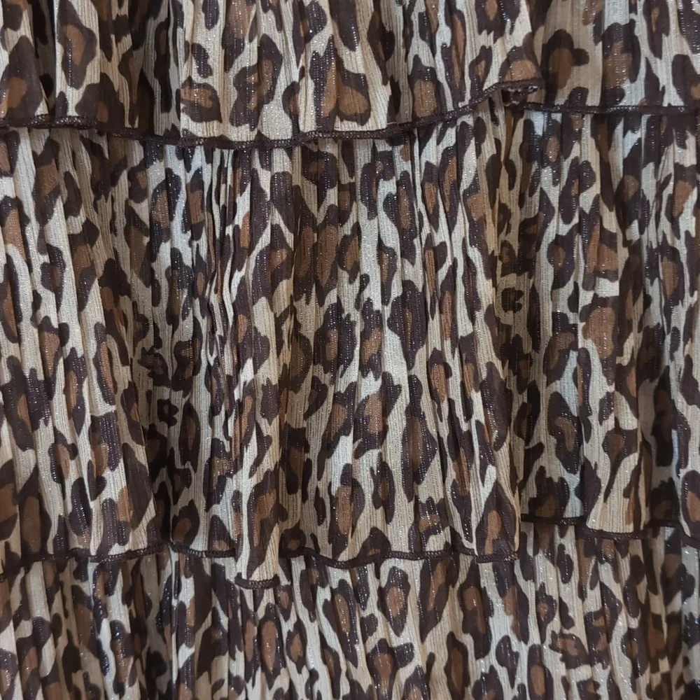 JUSTICE Girls Animal Print Ruffled Tiered Dress w/ Spaghetti Straps 12