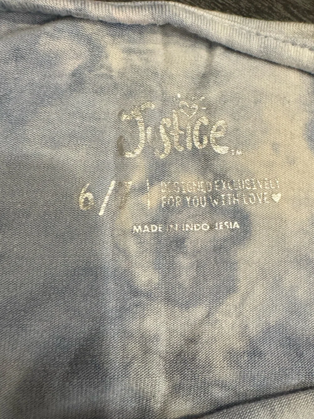 Justice Blue and Cream Tie-Dye Long Sleeve Tee