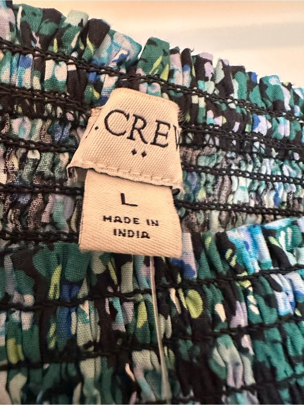 J. Crew smocked bodice