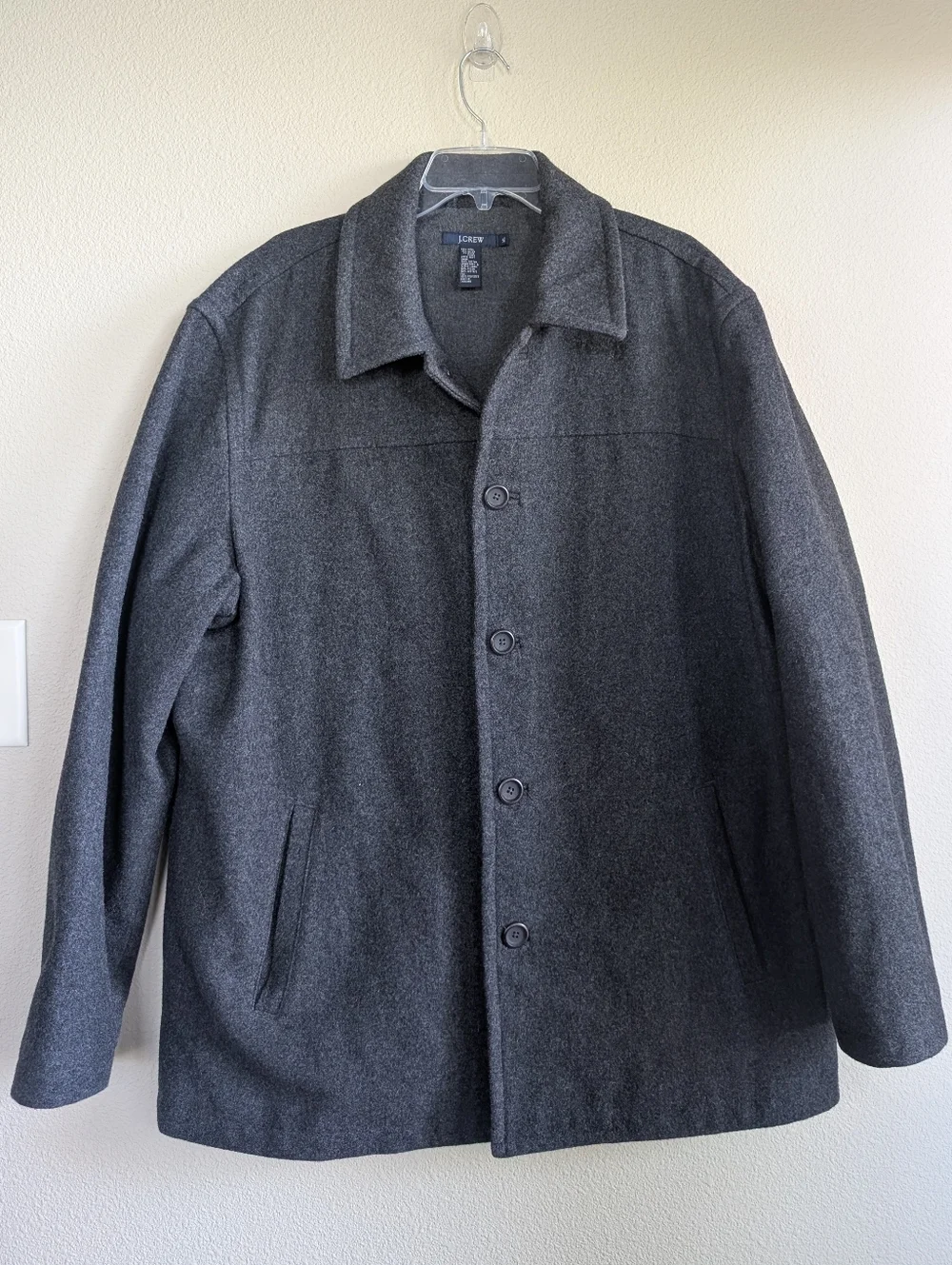 J. Crew Size XL Men’s Dark Charcoal Wool Pea Coat