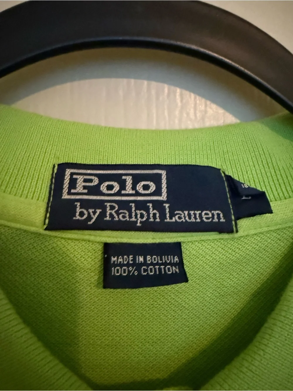 Ralph Lauren Lime Green Polo Shirt with Pink Pony