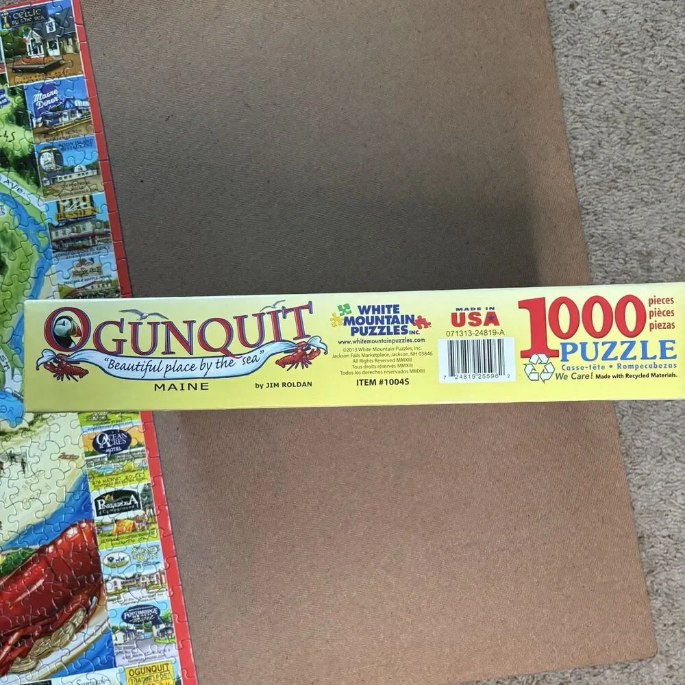 White Mountain Puzzles Ogunquit Maine 1000 Piece Jigsaw Puzzle Complete Rare
