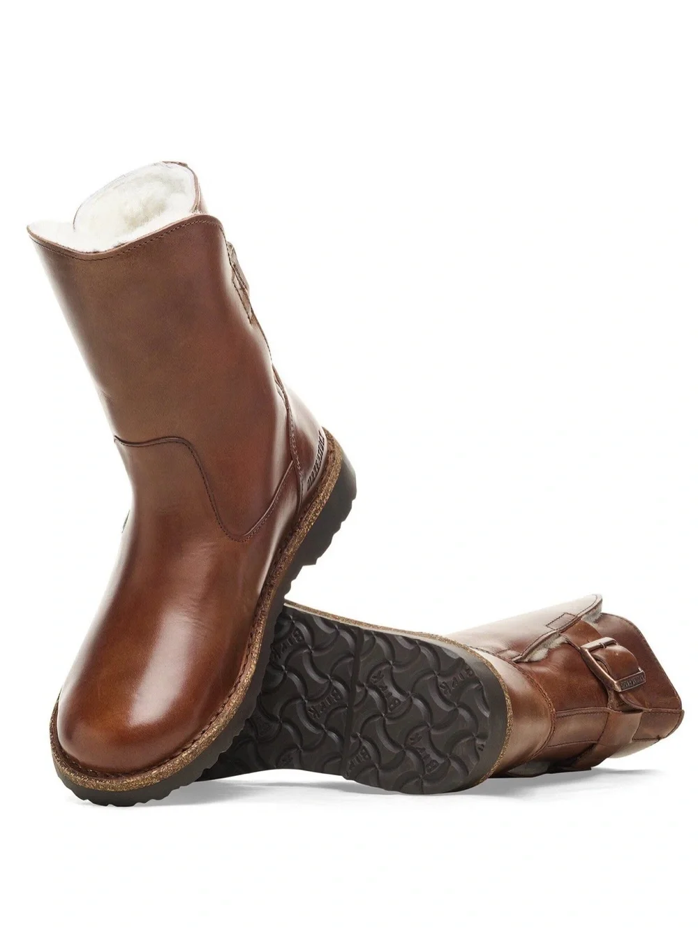 Birkenstock Women's Brown Leather Uppsala Shearling-Lined Ankle Boots