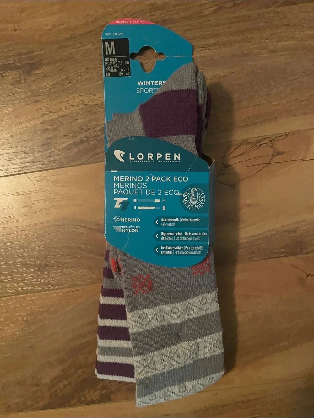 Lorpen Merino 2-Pack Socks - Gray & Purple