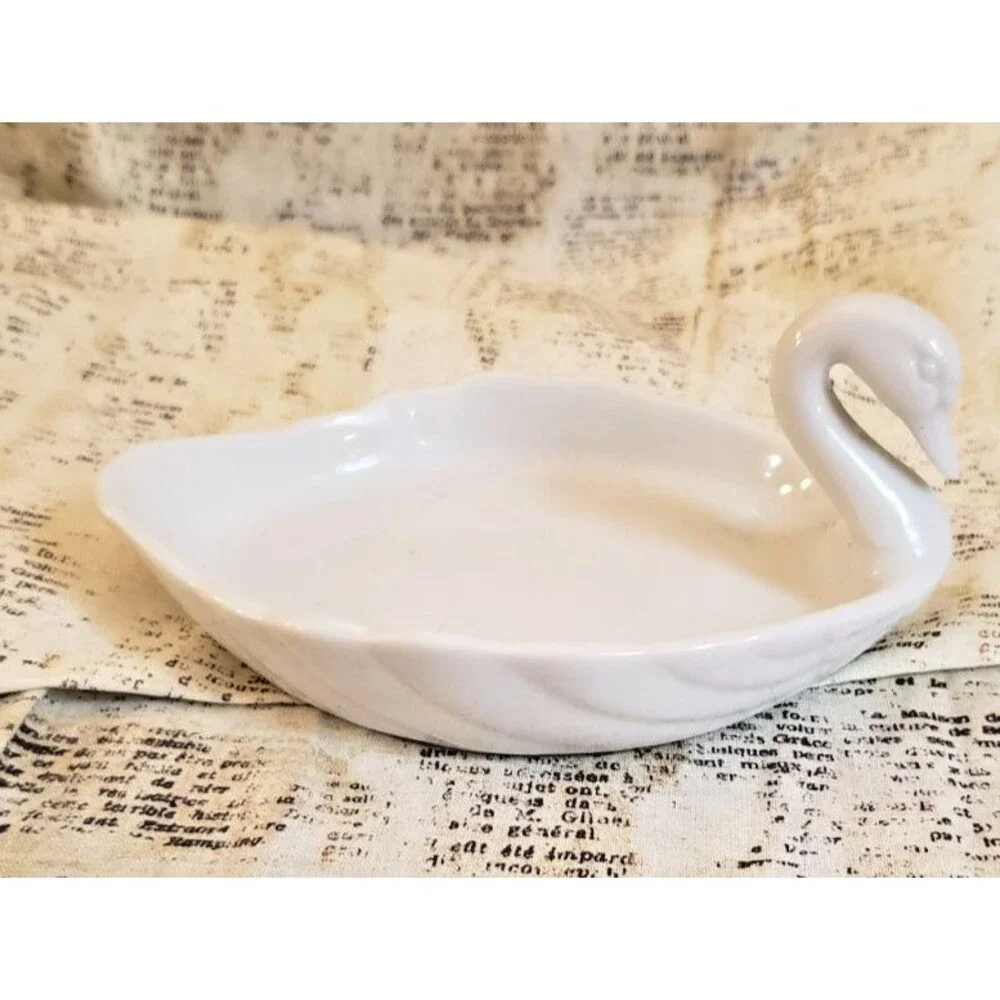 Whimsical, Elegant, Timeless -  Vintage Ben Rickert White Swan Soap Dish