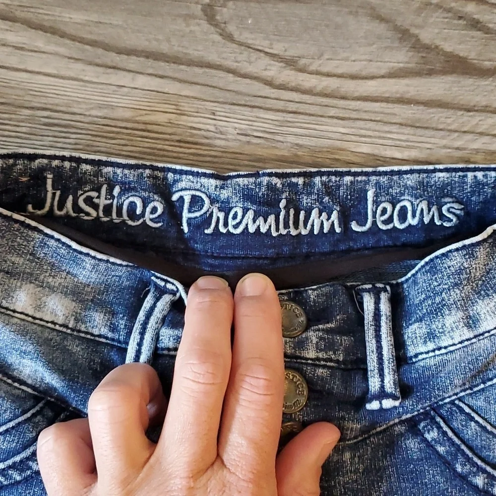 Justice Premier Stonewashed Jeans Size 8