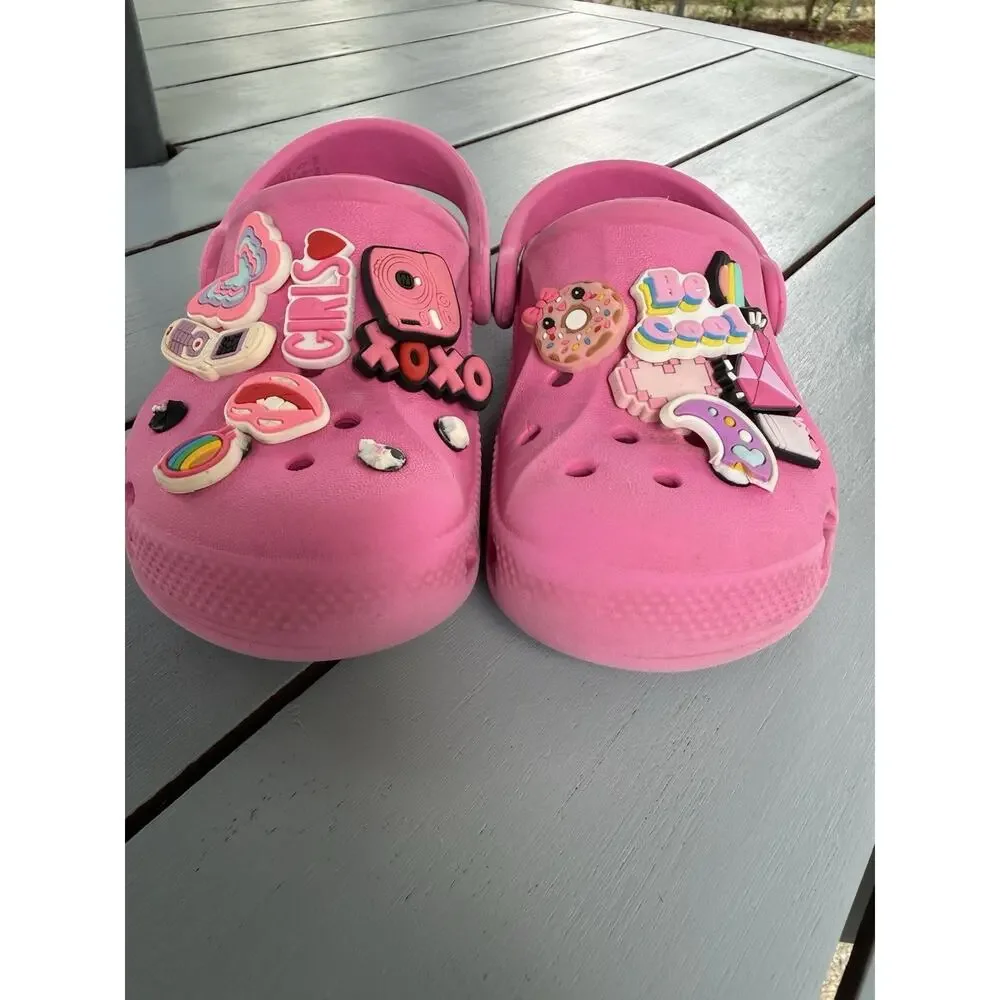 Crocs Classic Clog Kids Pink Shoes Size C10 Lightweight Comfort Slip On Sandals