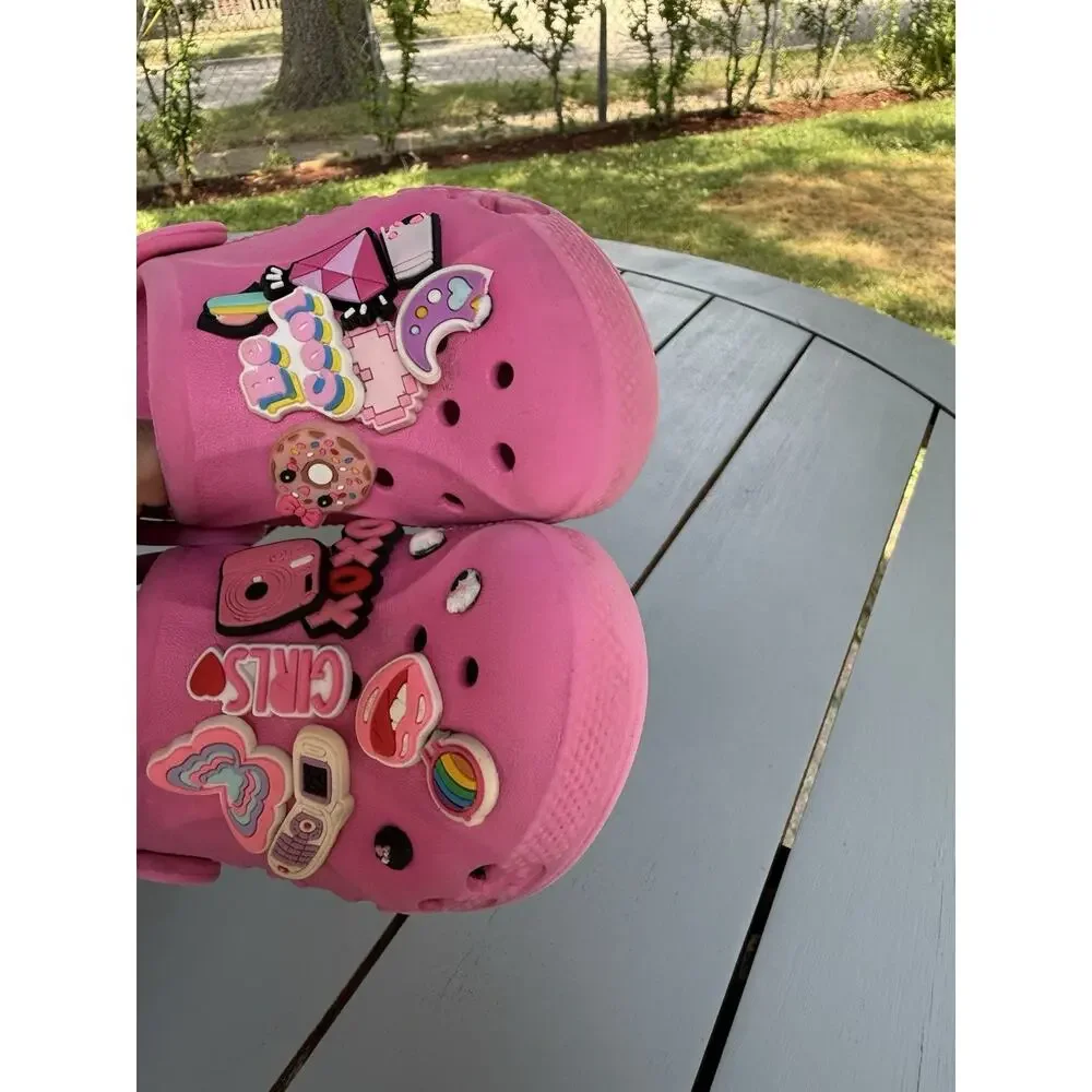 Crocs Classic Clog Kids Pink Shoes Size C10 Lightweight Comfort Slip On Sandals