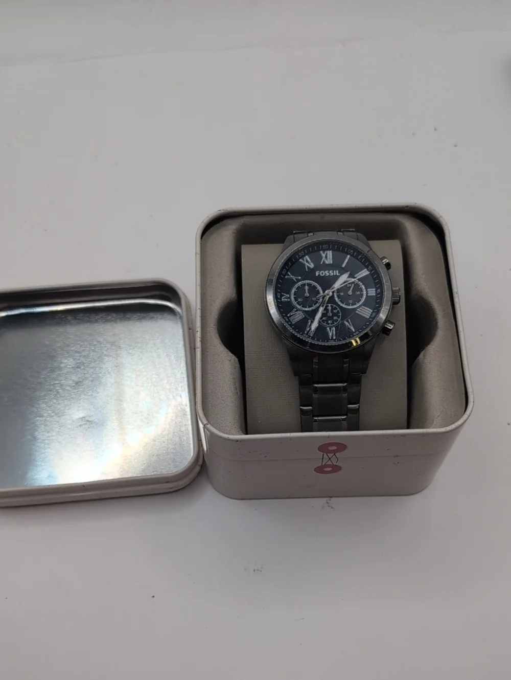 Fossil Flynn Chronograph Watch Men 22mm BQ1738 Blue Dial
