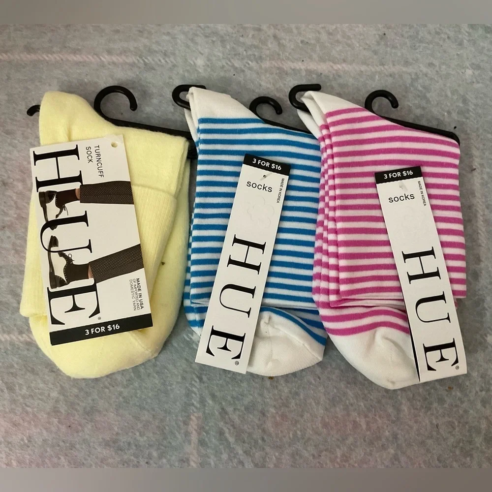 HUE Set of 3 Low Fashion Socks One Size