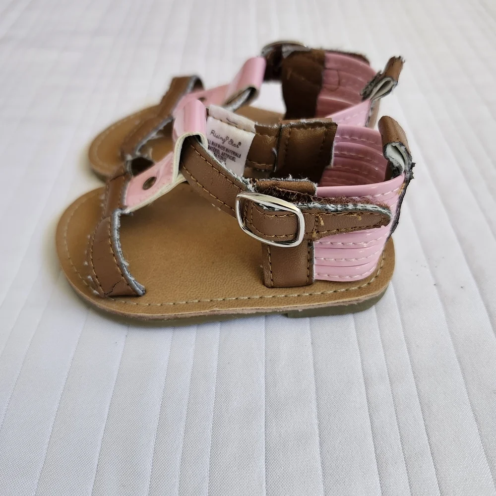 Rising Star Brown and Pink Kids Sandals