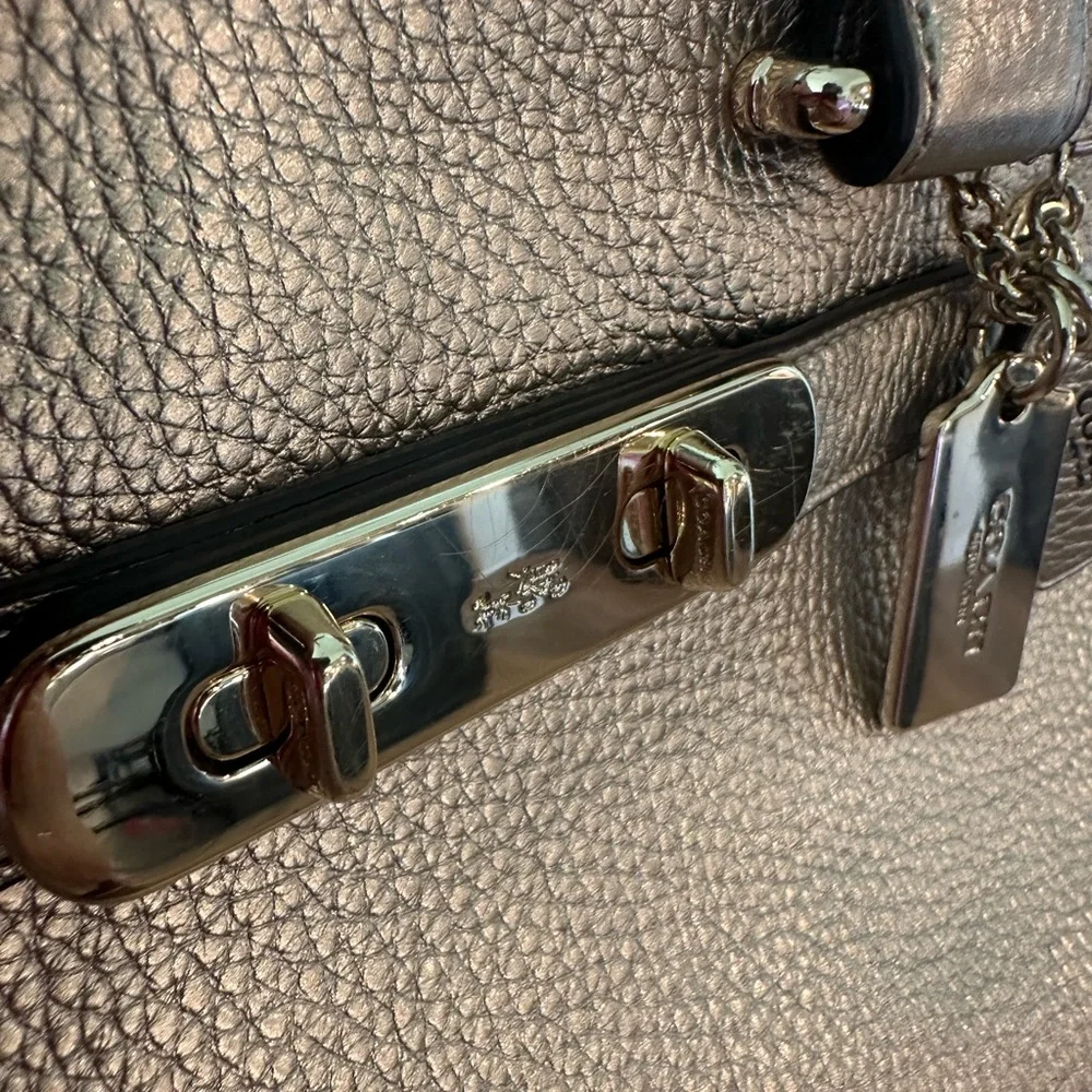 Coach satchel metallic