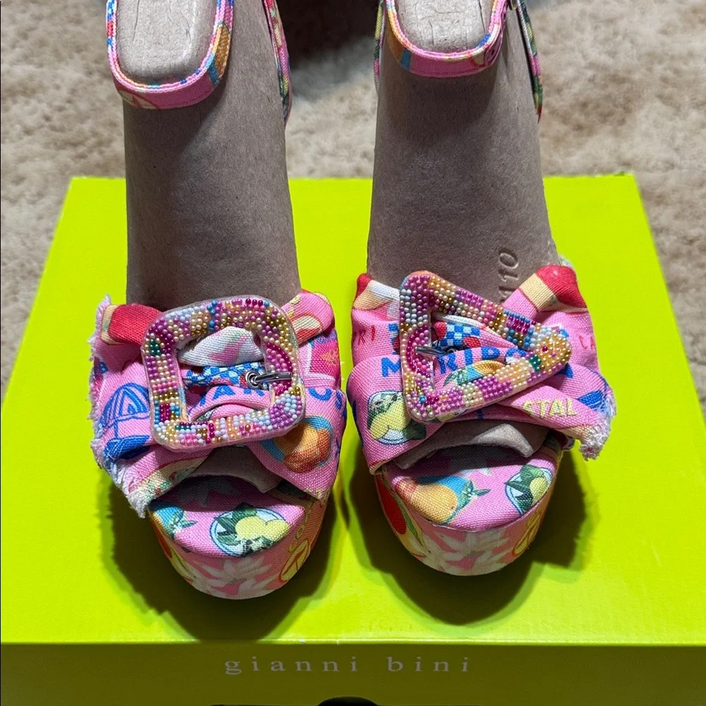 Gianni Bini Pink Multicolor Platform Shoes