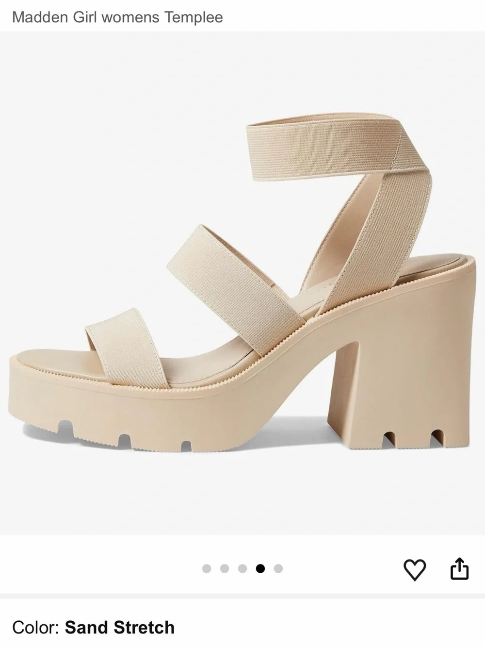 Madden Girl Neutral Beige Platform Chunk Heel Sandals