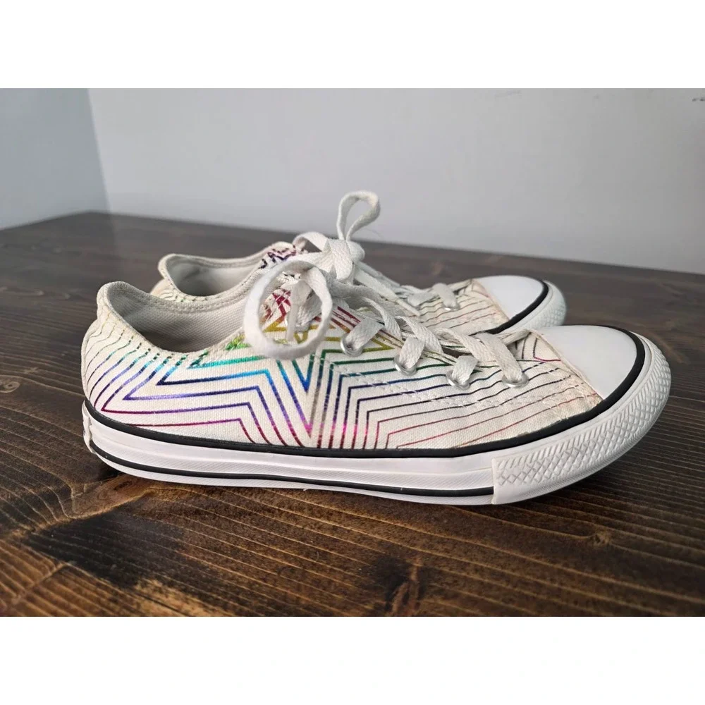 Converse All Star Youth Sneakers Size 3 EU‎ 35 White Canvas Casual Kids Shoes