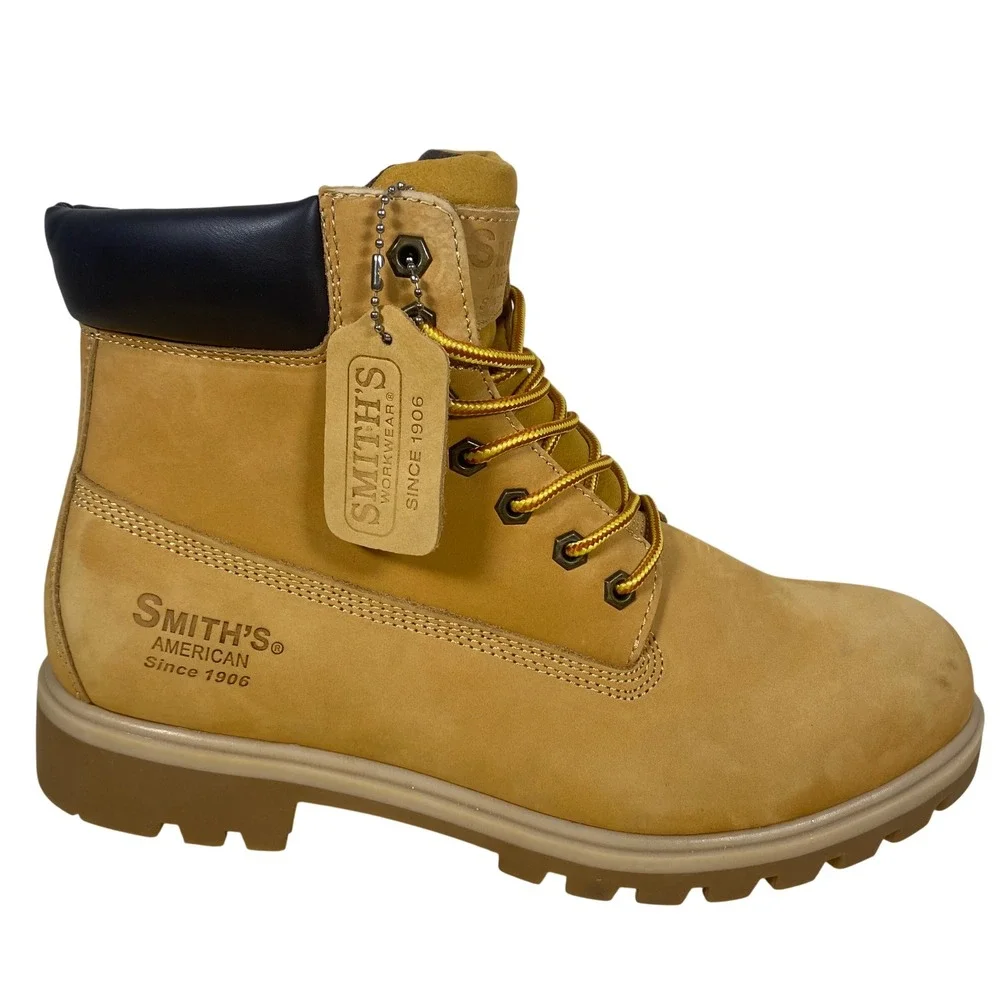 NEW Smiths American 6 Inch Classic Wheat Leather Work Lug‎ Boots Mens Size 12