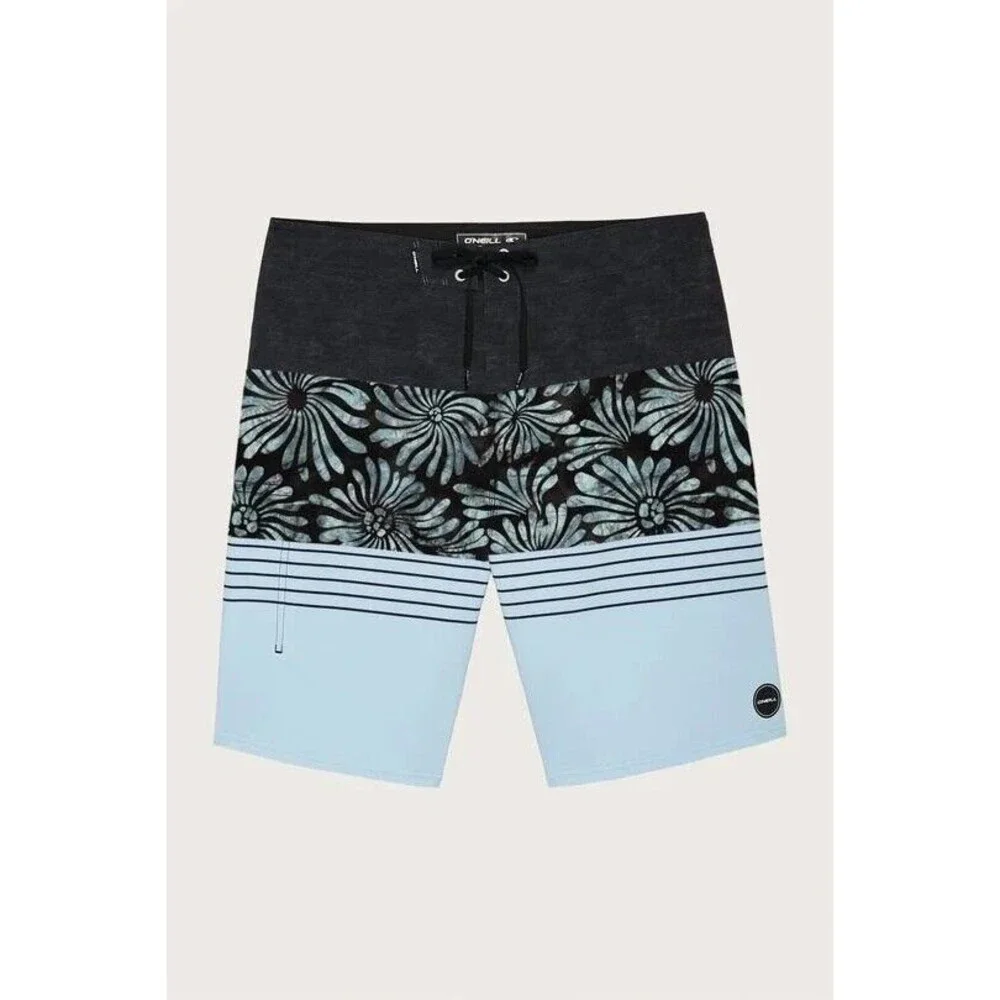 O'Neill Hyperfreak Heist Boardshorts Boys Mint Green Tropical Swim Trunks 23in 8