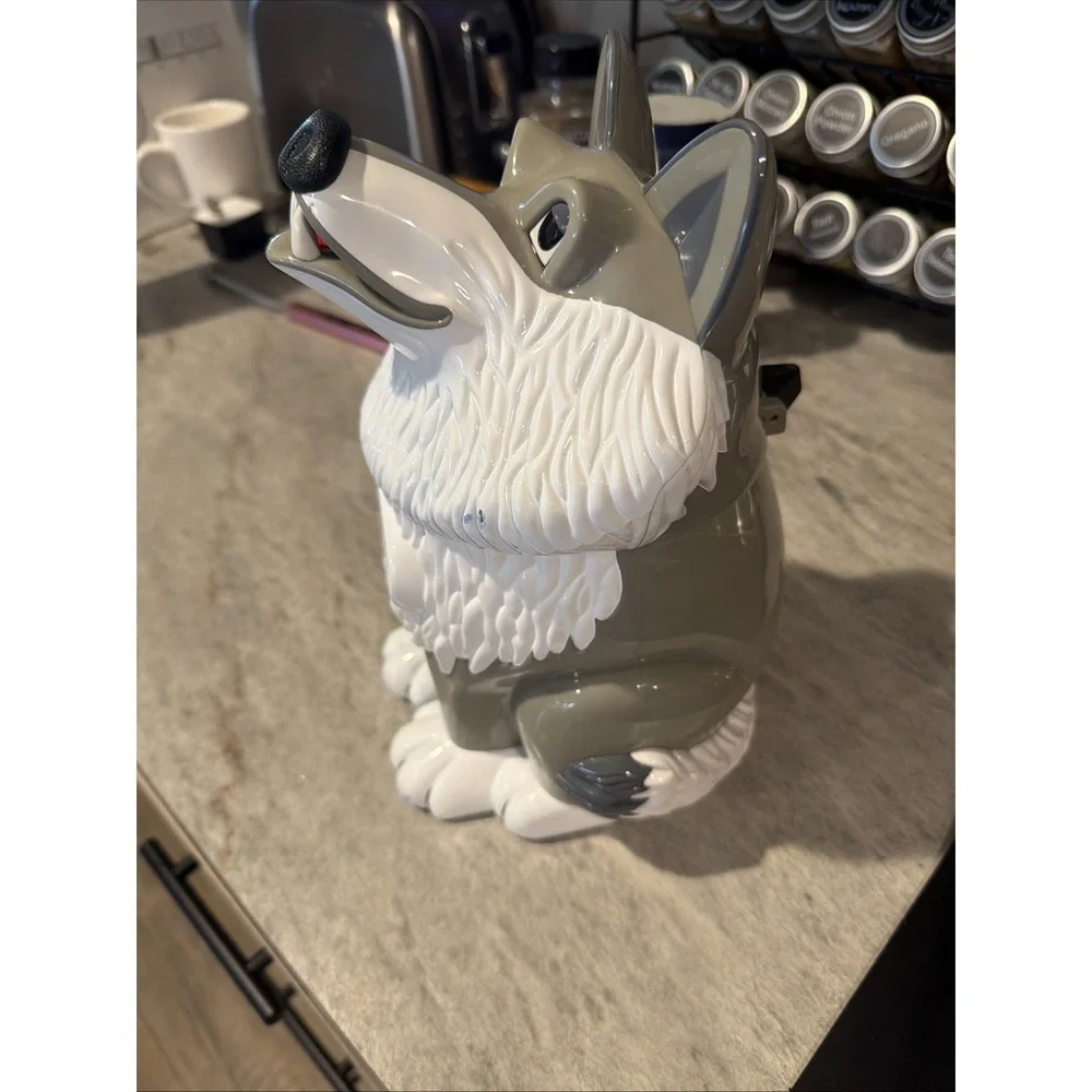Vtg 1998 Fun-Damental Too plastic Howling Wolf‎ Cookie Jar Works