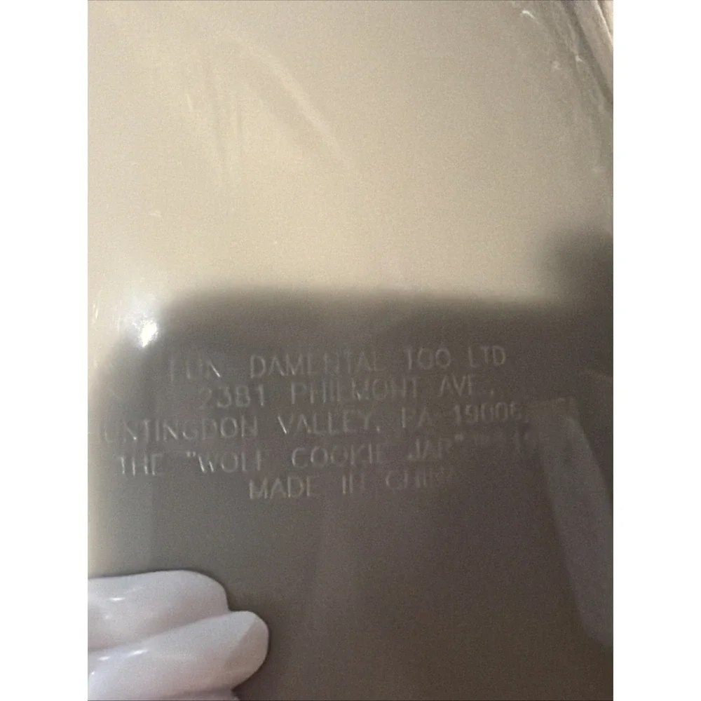 Vtg 1998 Fun-Damental Too plastic Howling Wolf‎ Cookie Jar Works
