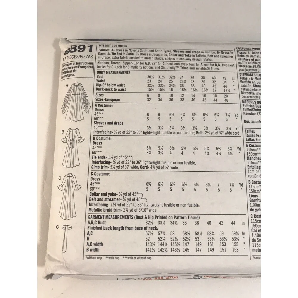 Simplicity 9891 pattern