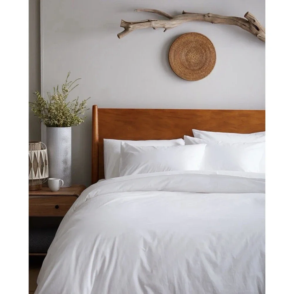 Quince Organic Brushed Cotton Duvet Cover Set Full Queen White NEW $114 Retail
