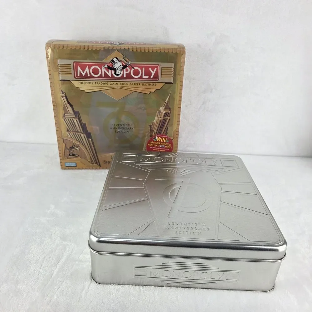 Monopoly 70th Anniversary Edition Tin Board Game 2005 Complete Parker Bros
