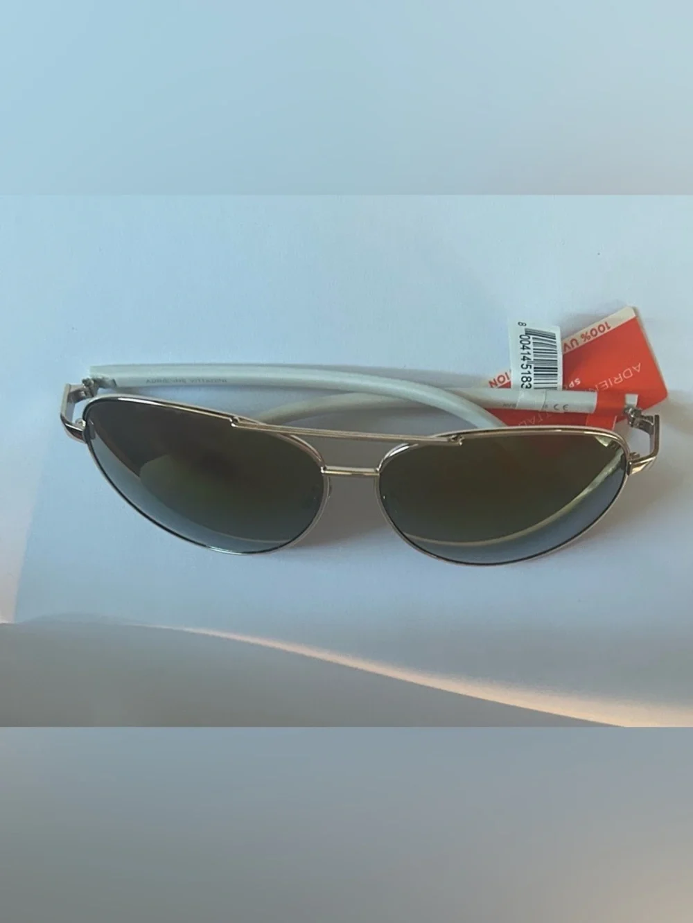 Adrienne Vittadini Aviators Gold Frame Sunglasses with Mirrored Lenses