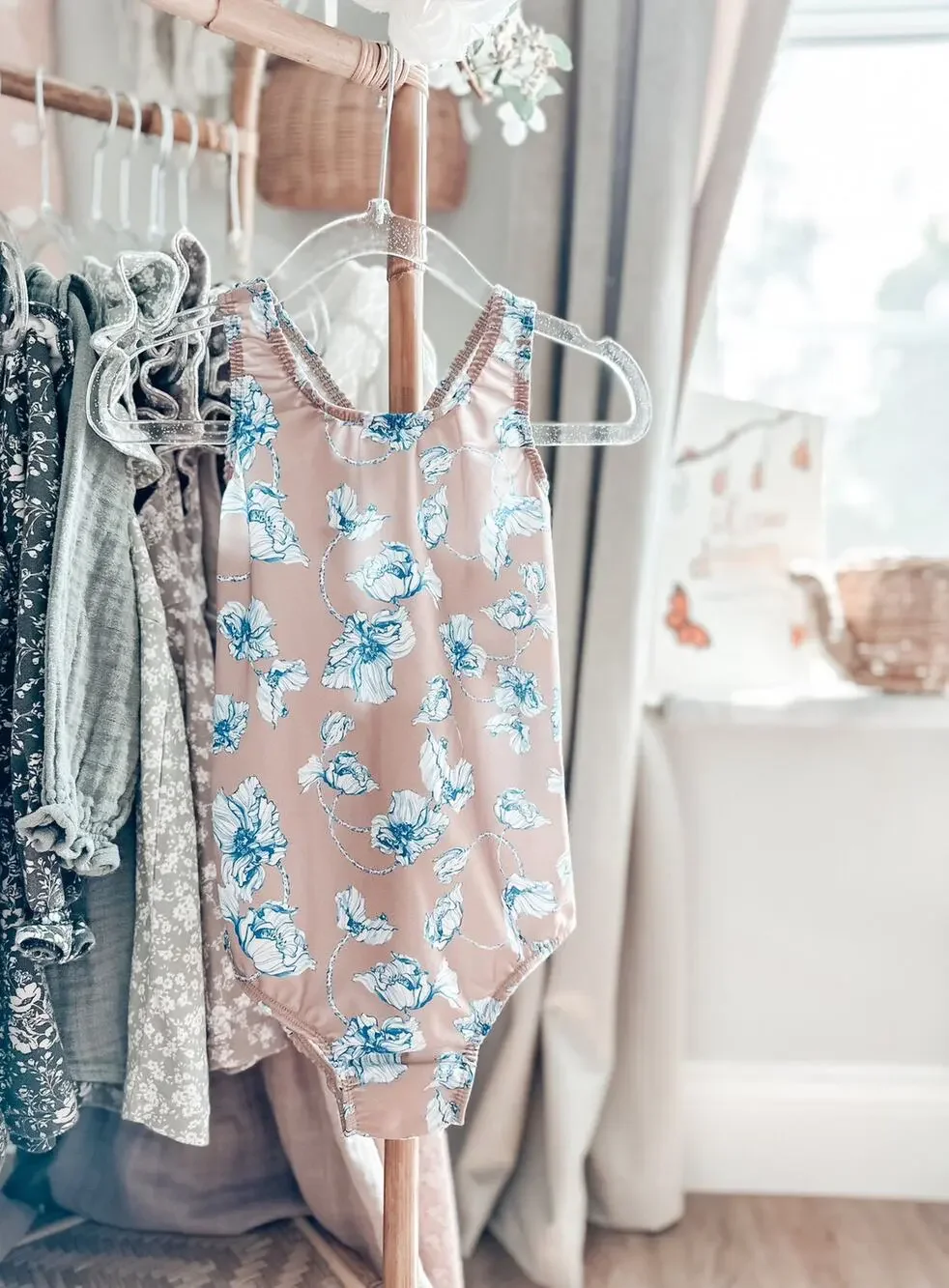 New Darling Botanical Minimalist Cross Back Swimsuit 3-5years