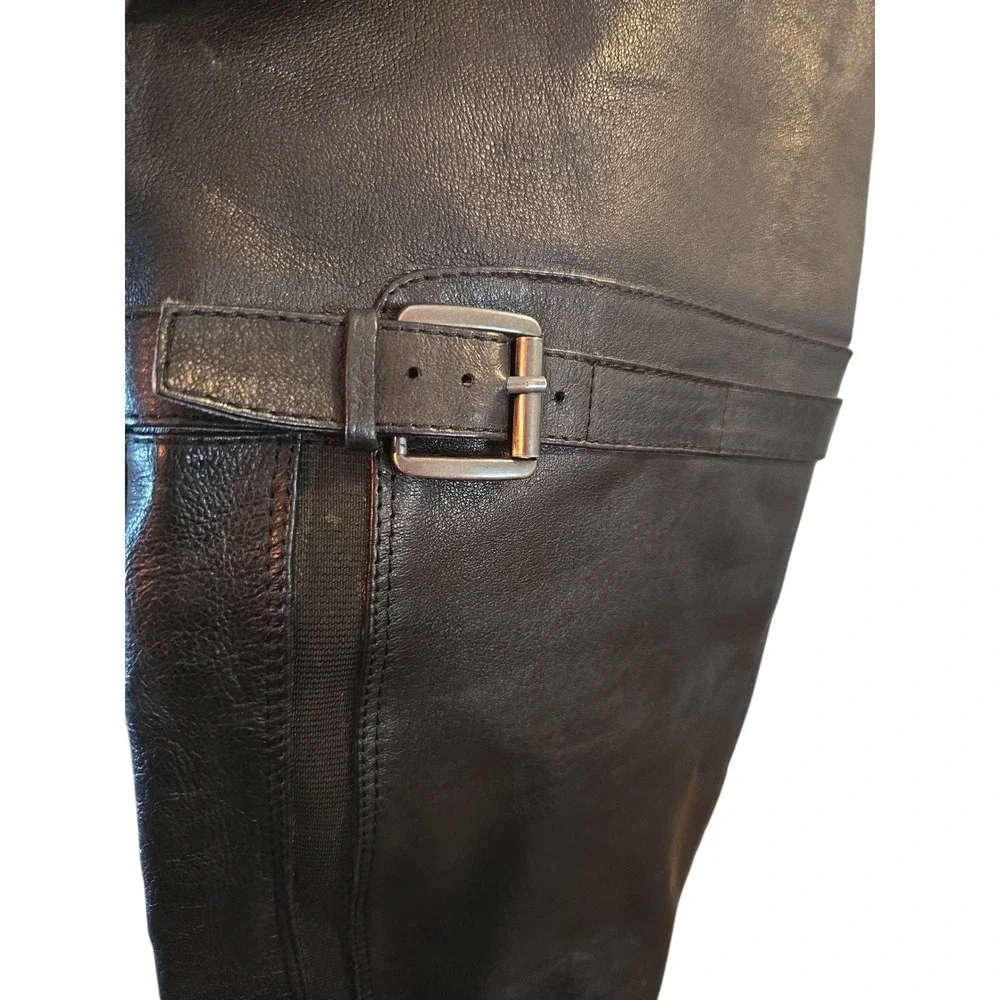 Nine West Black Leather Knee High Riding Boots Size‎ 10
