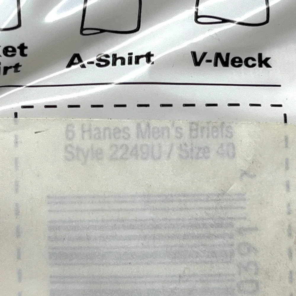 Hanes Vintage 2000 Briefs 100% Cotton 6 Pair / 2 Packs = 12 Size 40 Mens 2249U