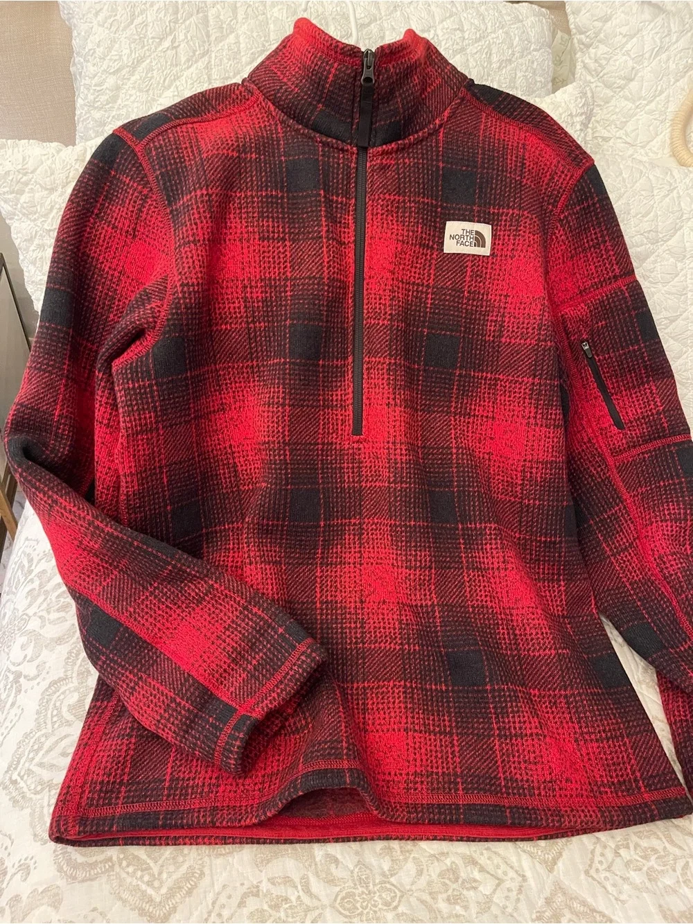 The North Face Red Fleece Half-Zip Pullover