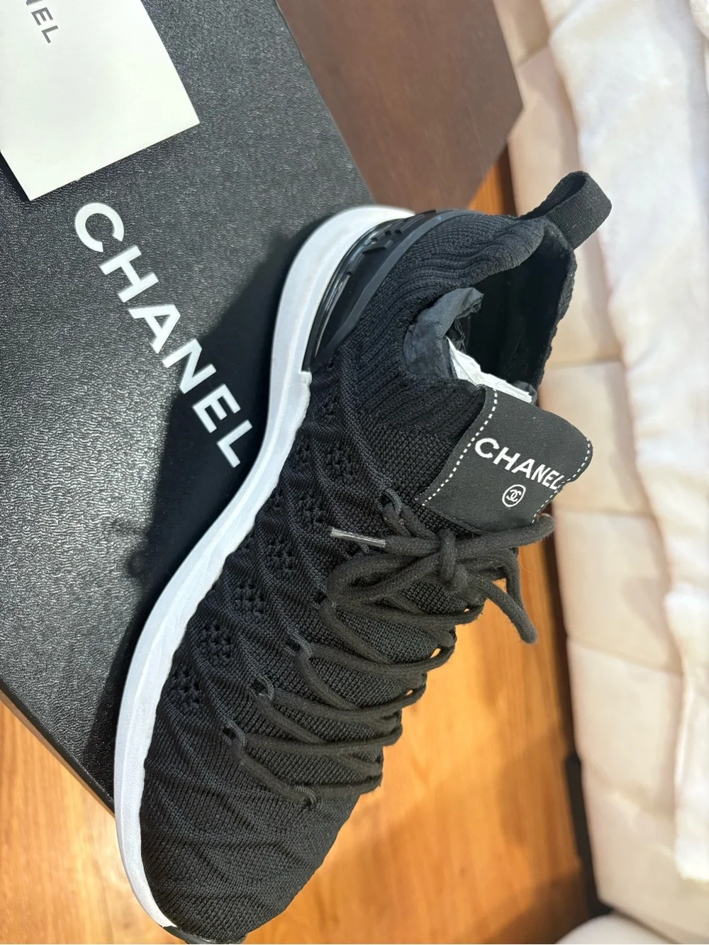 CHANEL knit sneakers