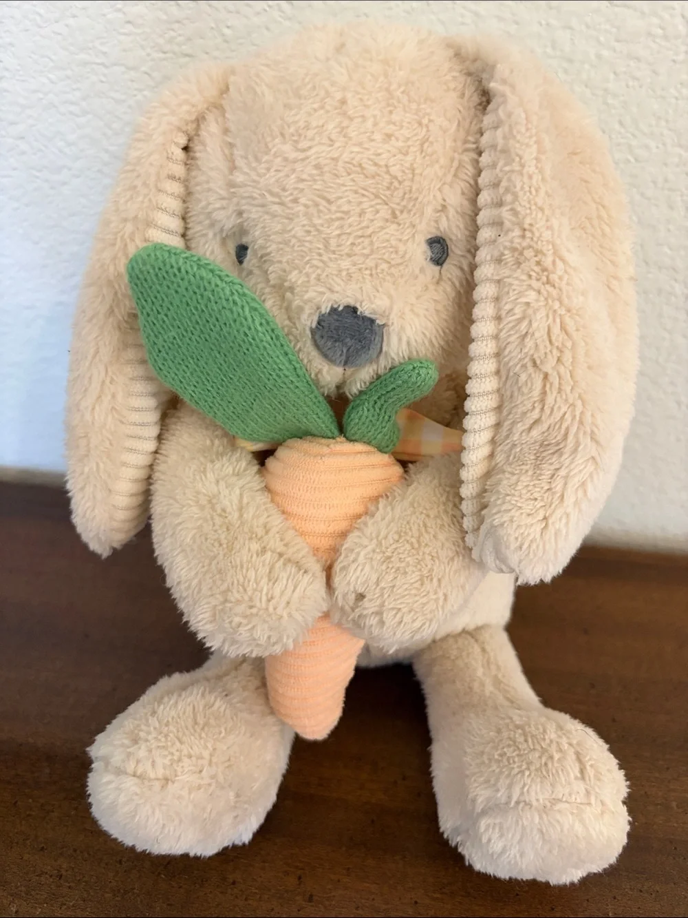 Cloud Island Target Plush Beige Bunny Holding Carrot Stuffed Animal