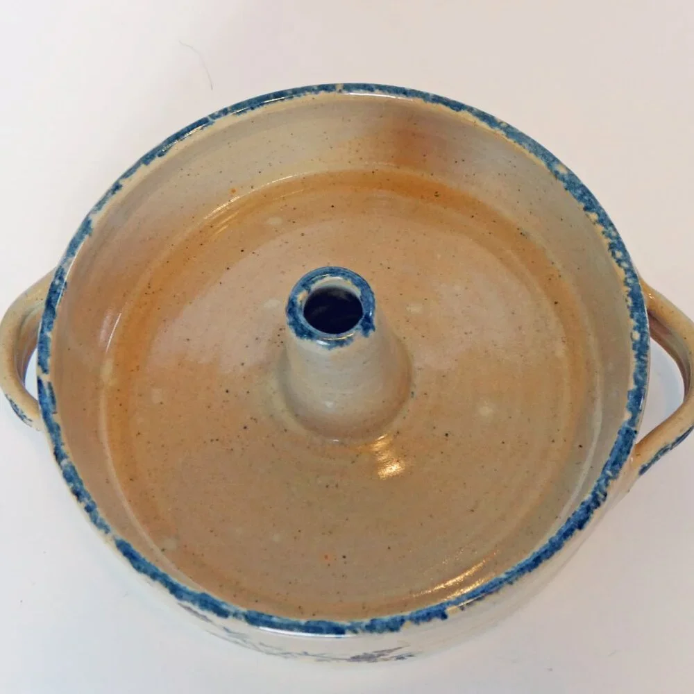 Vintage Artisan Pottery Chicken Cooker Seagrove NC Ceramics Pine cone and needle