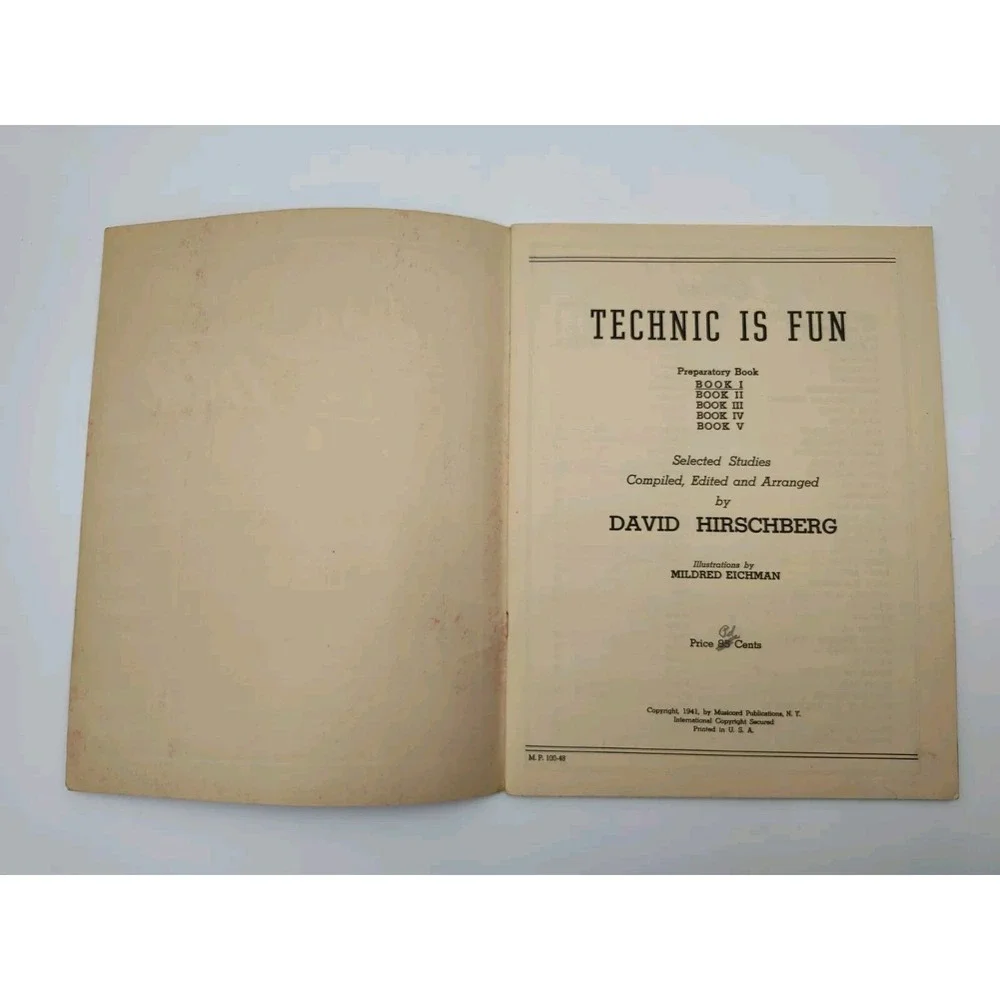 Children's‎ Piano Book Technic is Fun Book Two Hirschberg 1943 📸SEE PICS📸