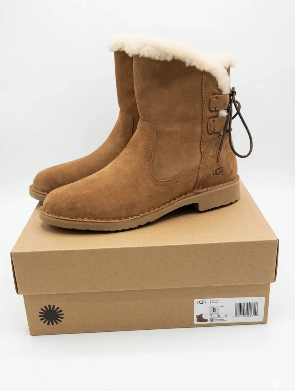 UGG Women's Naiyah Ankle Boots In Chestnut~Size 8~New In Box