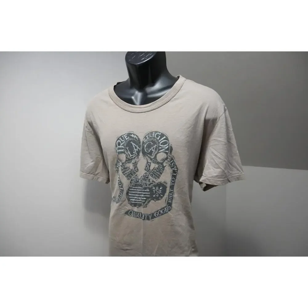 True Religion Graphic Tee Shirt‎ Gray Short Sleeve Casual Mens Size 2XL