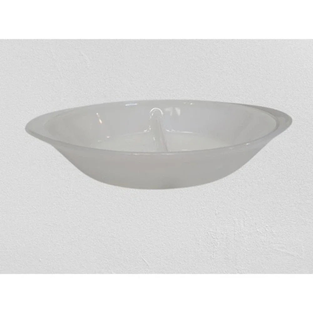 VINTAGE  GlasBake Milk‎ Glass  Divided Bake Serving Dish J-2352  12