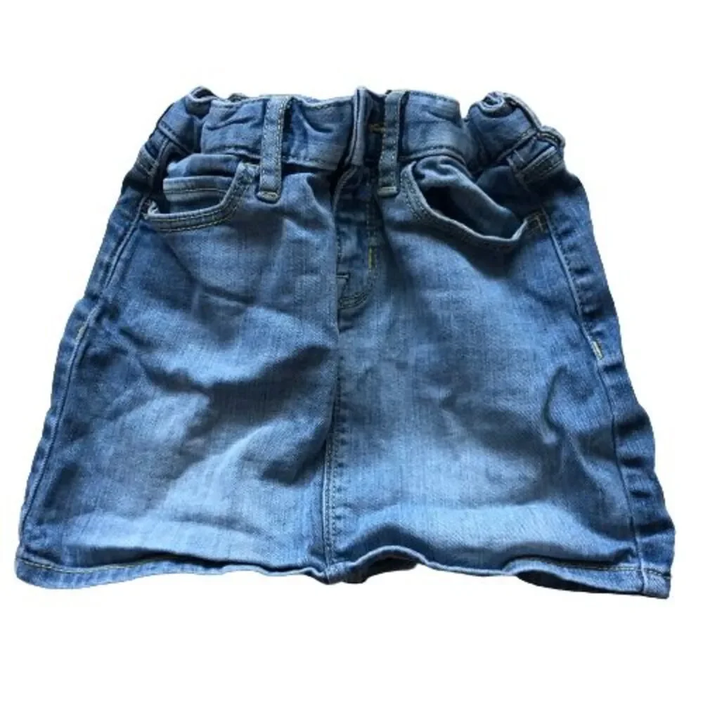 Gap Girls Denim Mini Jean Skirt Adjustable Waist Pockets Medium Wash Blue Size 6