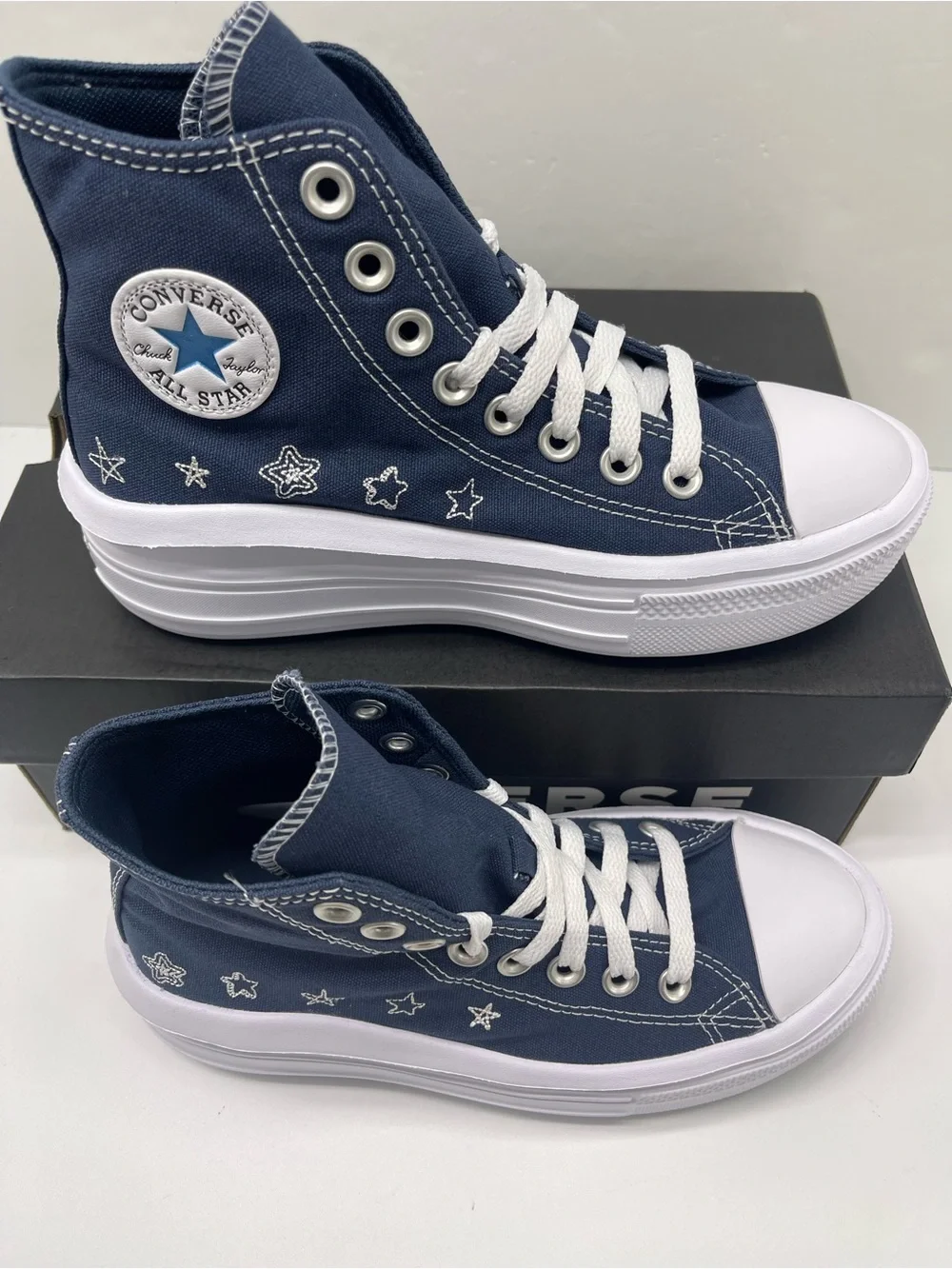 Converse WMNS CTAS MOVE HI NAVY/NAVY/WHITE A15571C Platform Sneakers