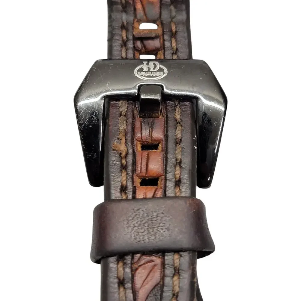 Hadlock Designs Leather Apple Watch Band 42 44 45 46 49mm Western Tooled Cuff