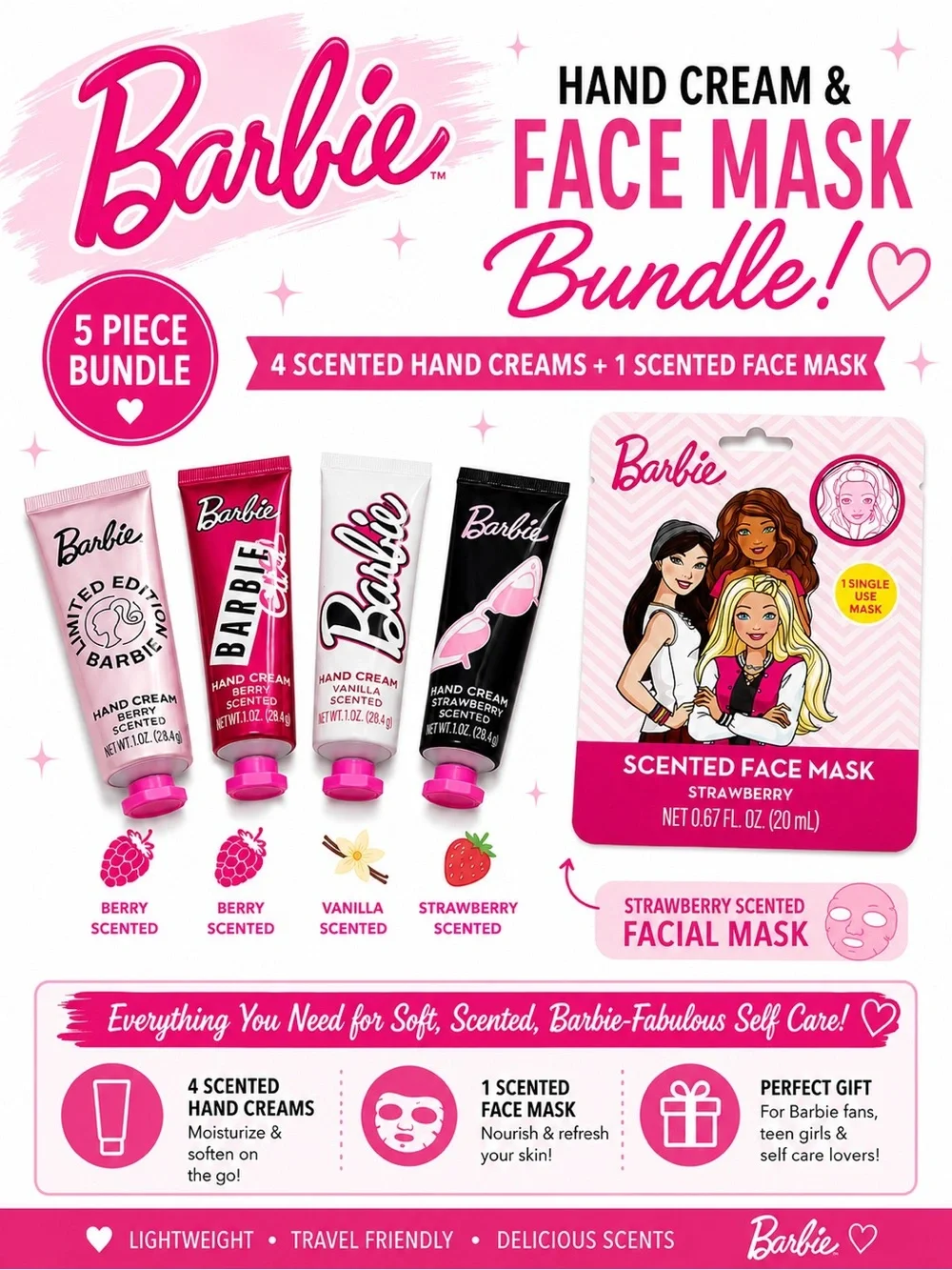 Barbie Beauty Bundle Hand Creams & Face Mask Gift Set