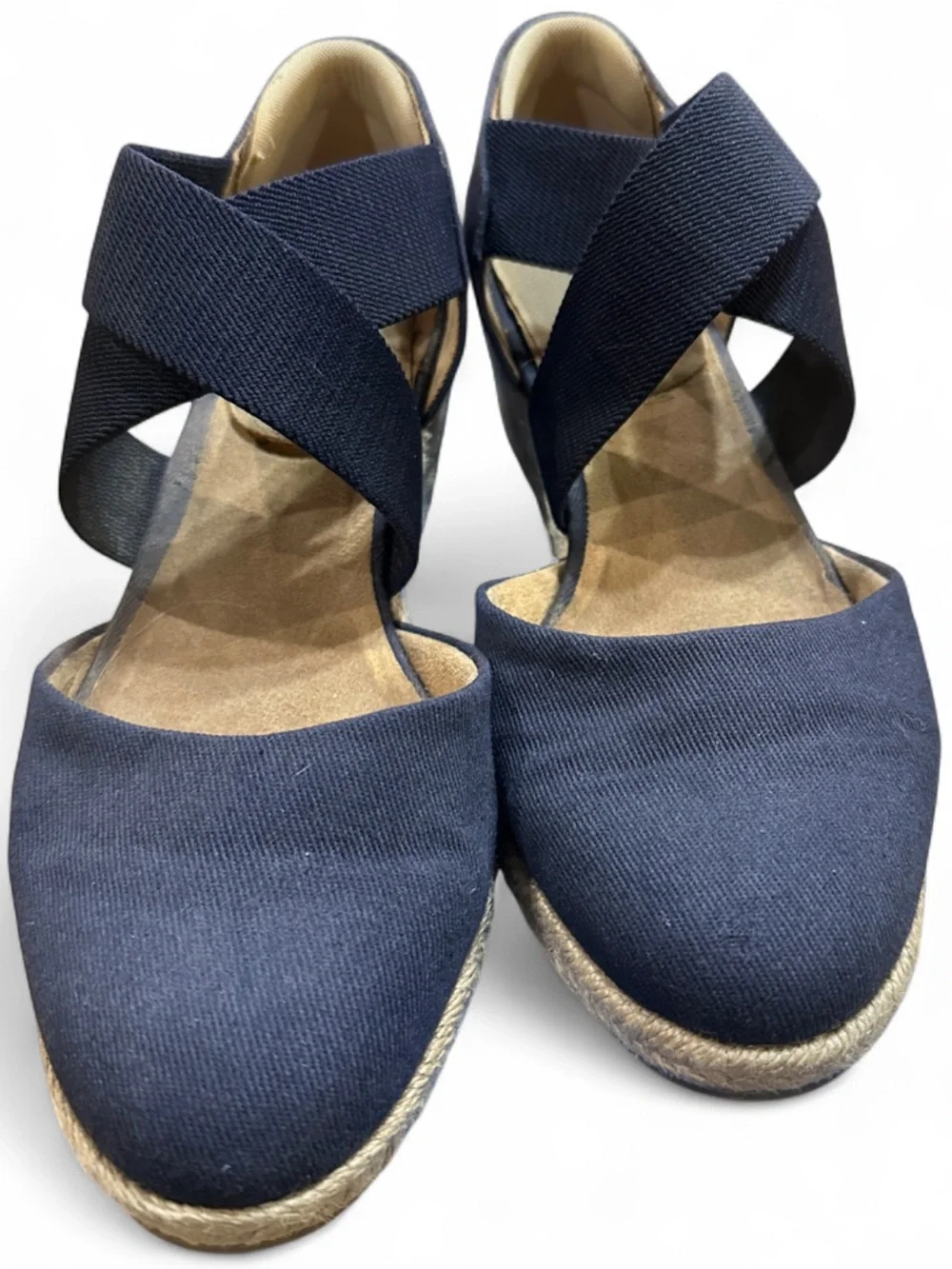 LifeStride navy espadrille wedge sandals 💙 8.5