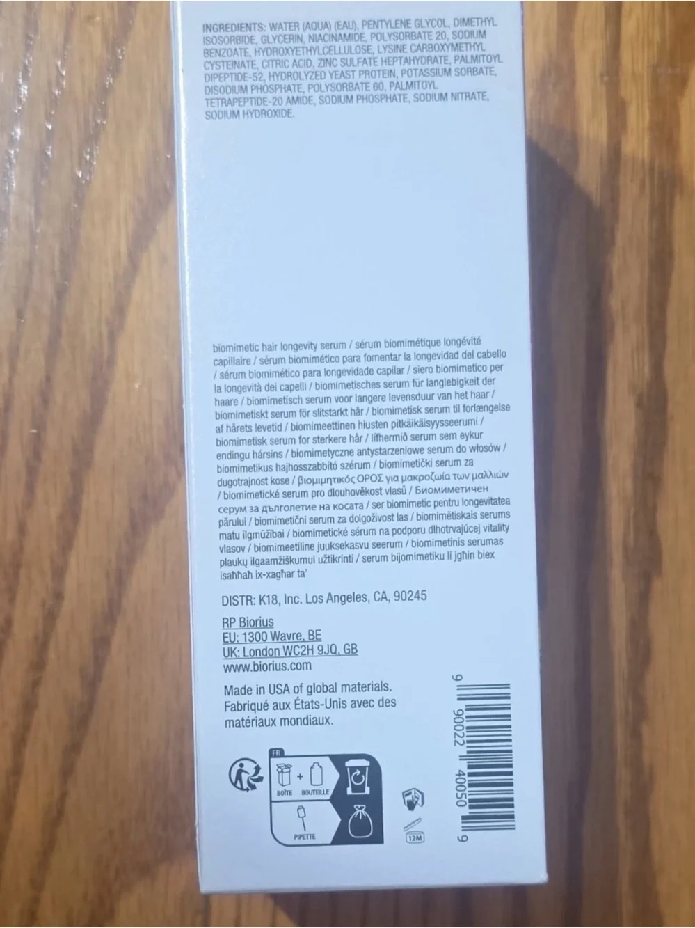K18 FutureIQ Biomimetic Hair Longevity Serum Niacinamide Leave-In 90ml / 3oz